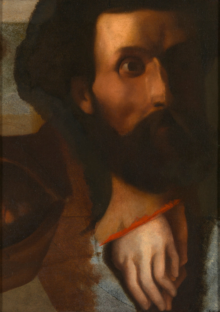 Studier av ett manshuvud, helgon Johannes händer för Kristus som erbjuder helige Petrus nycklarna till paradiset och den kapucinske munken med huva - Jean-Auguste-Dominique Ingres
