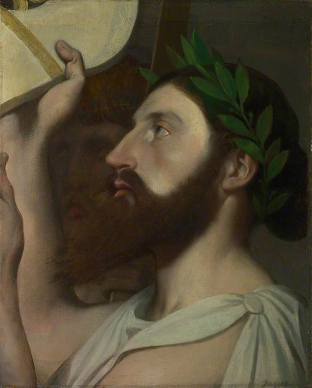 Pindare som erbjuder sin lyra till Homeros - Jean-Auguste-Dominique Ingres