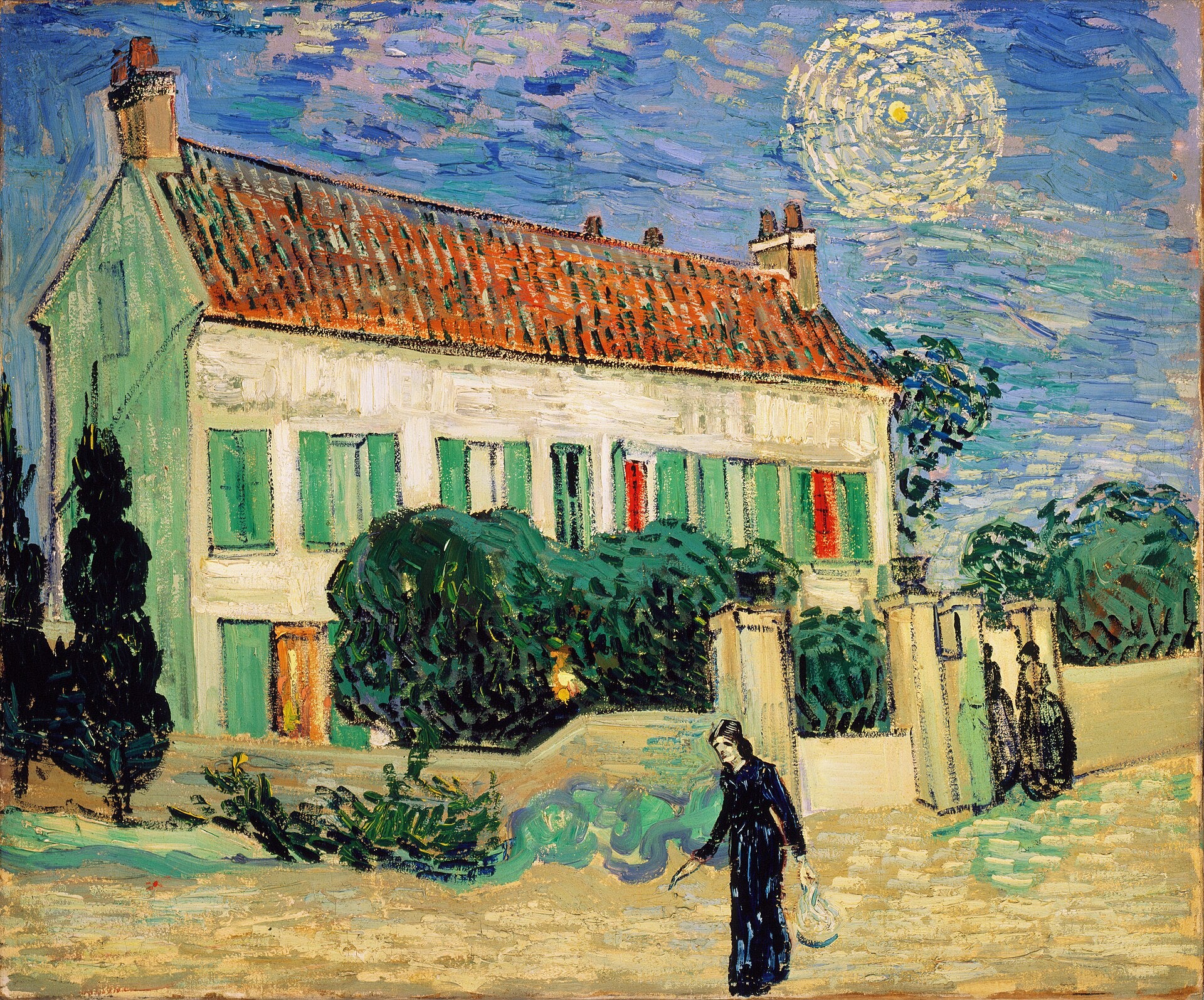 Det vita huset, natten - Vincent van Gogh