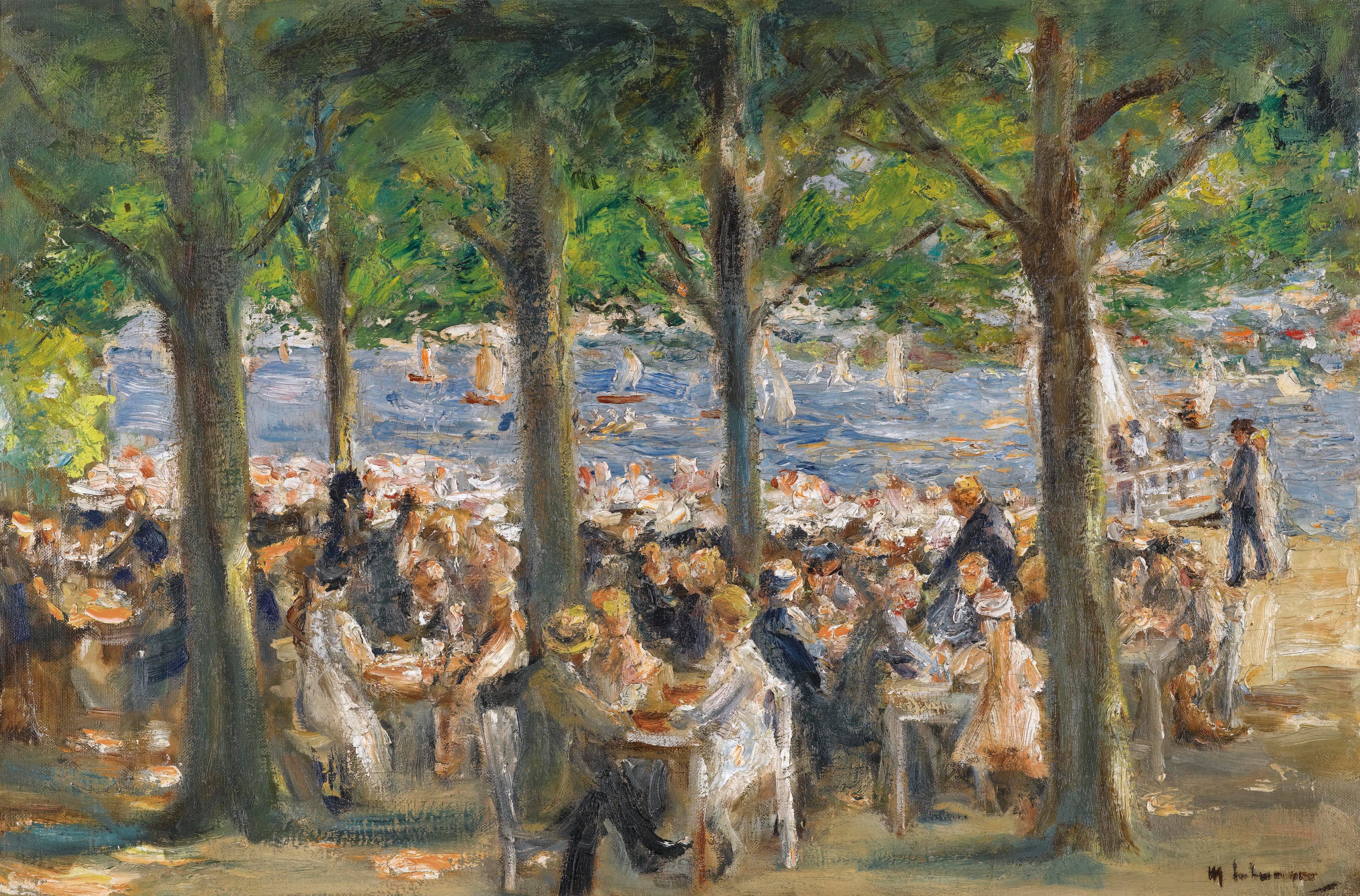 Biergarten nära Havel under träden - Max Liebermann