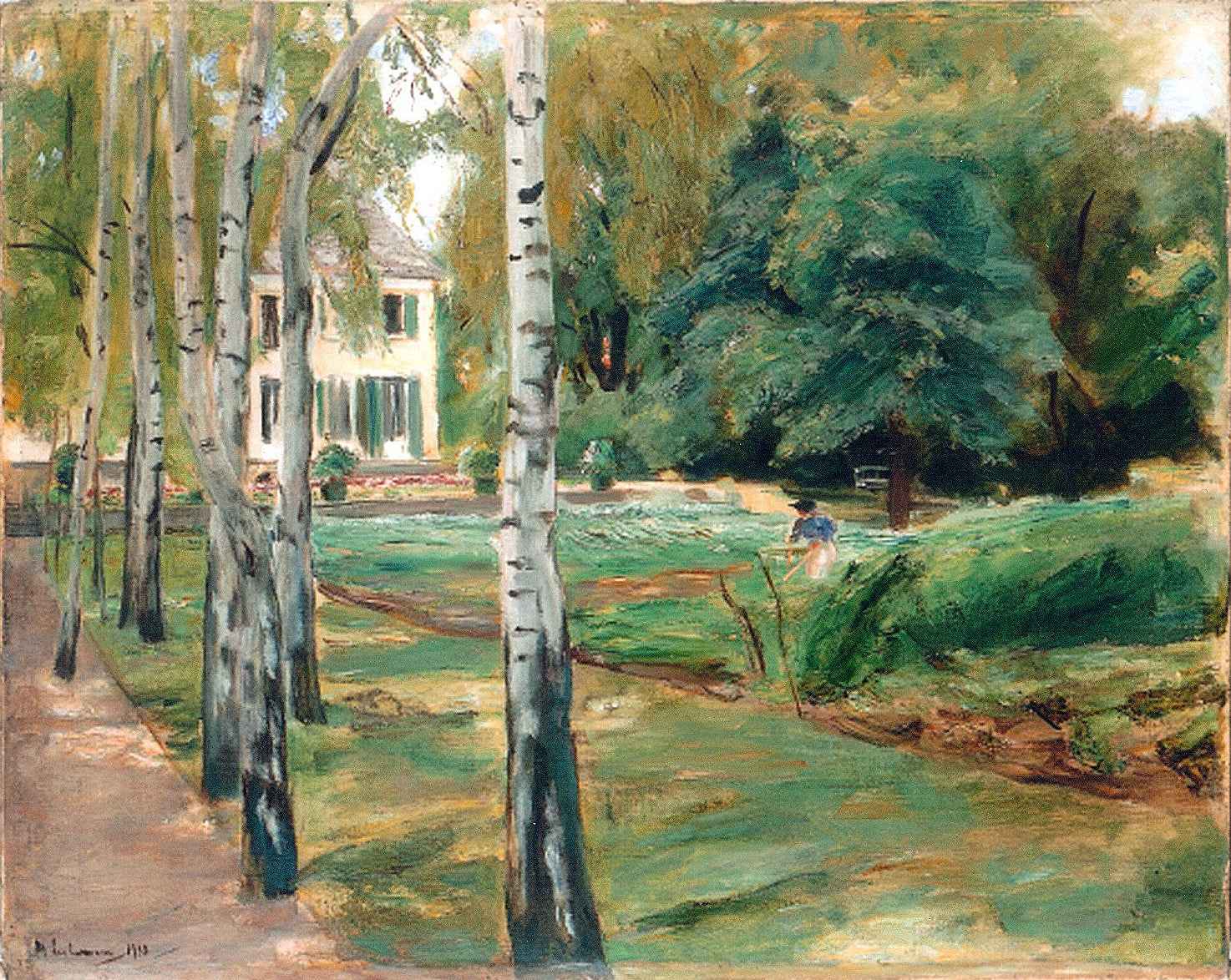 Björkdalen i Wannsee-trädgården i väster - Max Liebermann