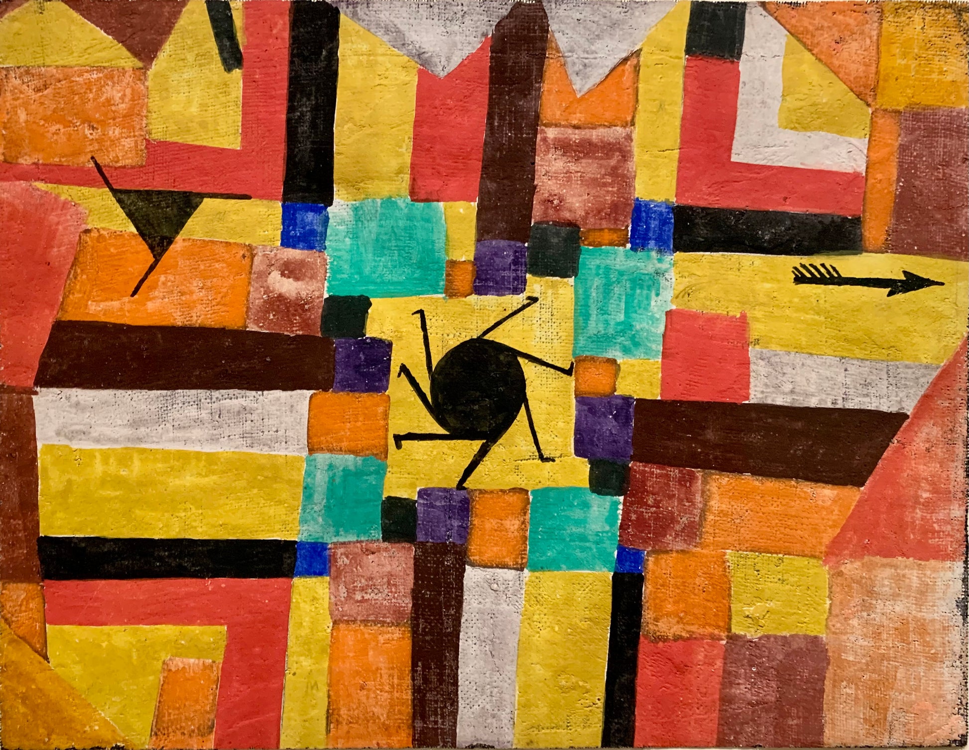Med den svarta solen som snurrar och pilen - Paul Klee