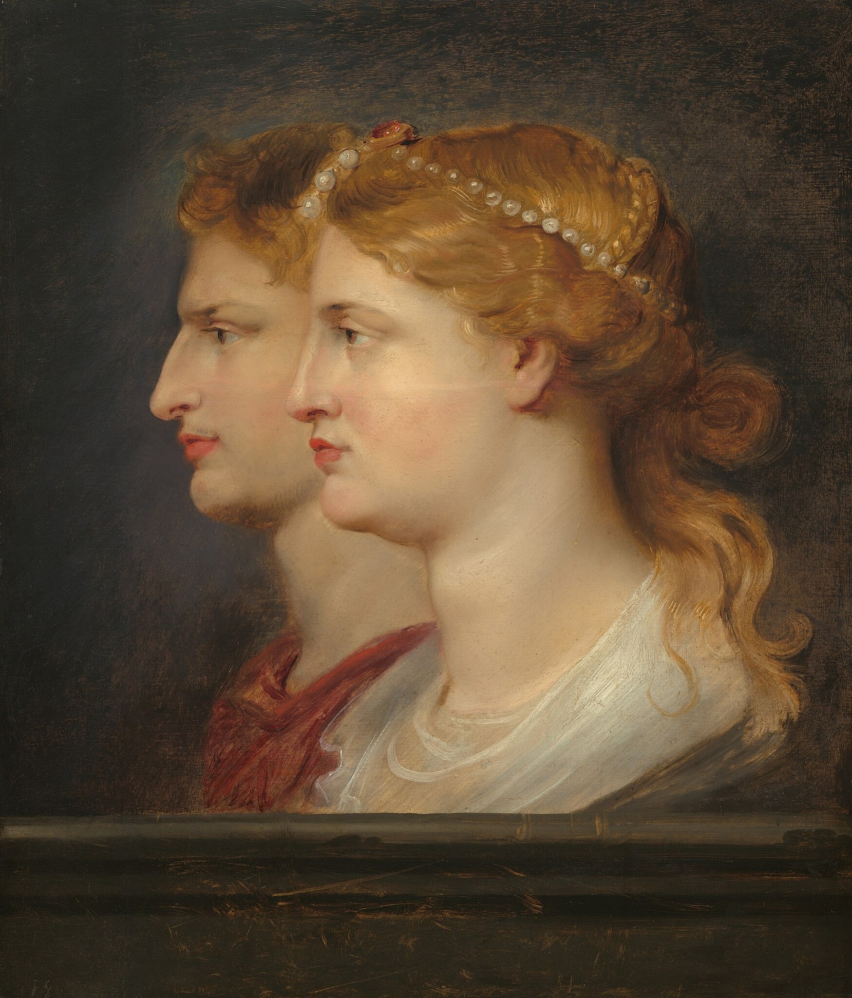 Dubbelporträtt av den romerska generalen Germanicus (15 f.Kr.-19) och hans hustru Agrippina Maior (?-33) - Peter Paul Rubens