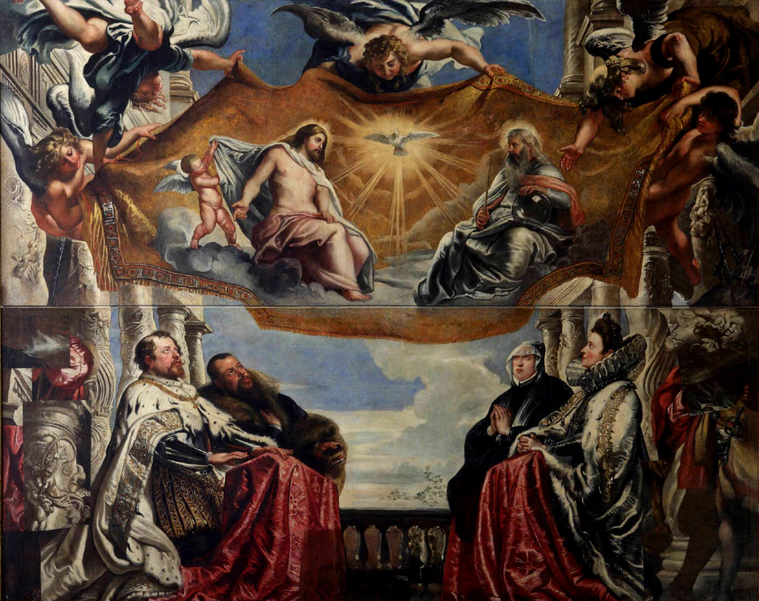 Familjen Gonzaga i tillbedjan av den heliga treenigheten - Peter Paul Rubens