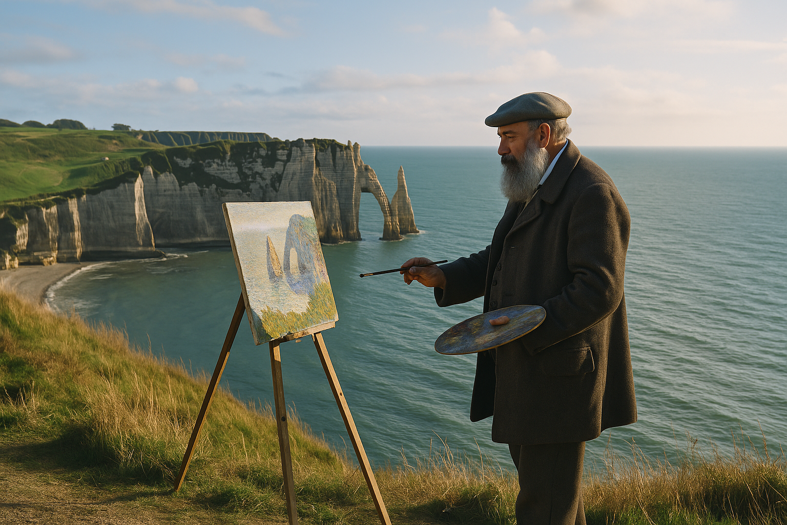 Claude Monet i Étretat: Ett impressionistiskt mästerverk mellan himmel, hav och klippor