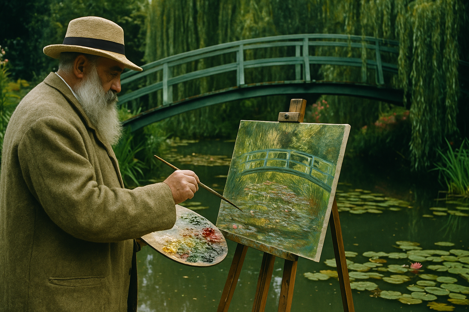 Monets japanska bro – Ett impressionistiskt mästerverk i hjärtat av Giverny