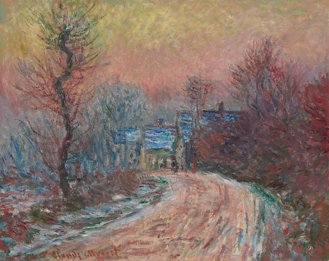 Claude Monet   Entrée de Giverny en hiver, soleil couchant
