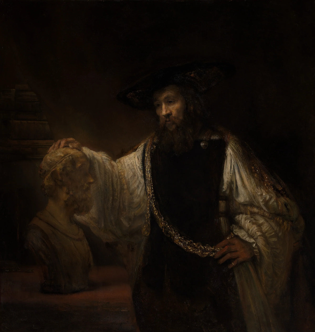 Aristote contemplant le buste d’Homère par Rembrandt, 1653
