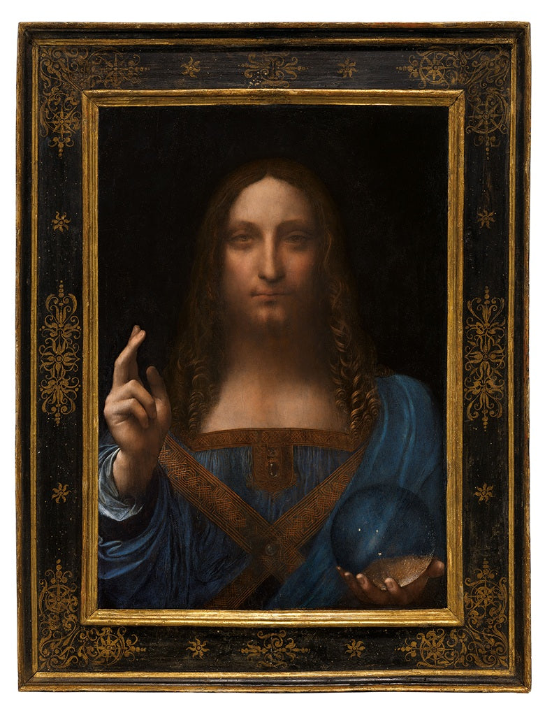Salvator Mundi attribué à Léonard de Vinci, vue complète restaurée
