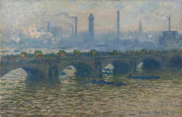 Waterloobron, mulet väder - Claude Monet