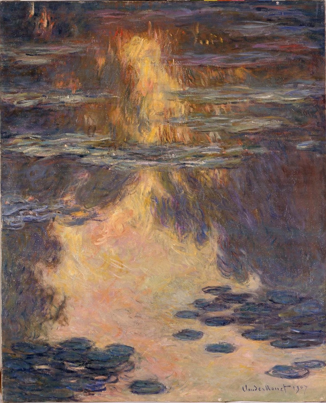 🔥 Näckrosor i solnedgången – Claude Monet (1907)