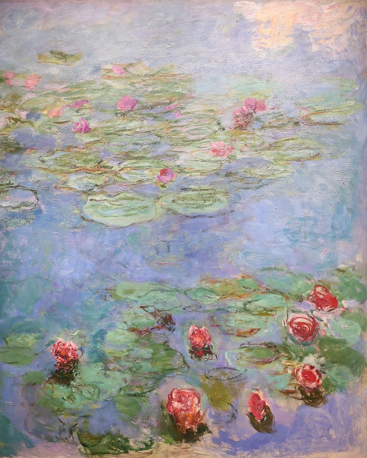 🌺 Näckrosor – Röda blommor i full blom, Claude Monet