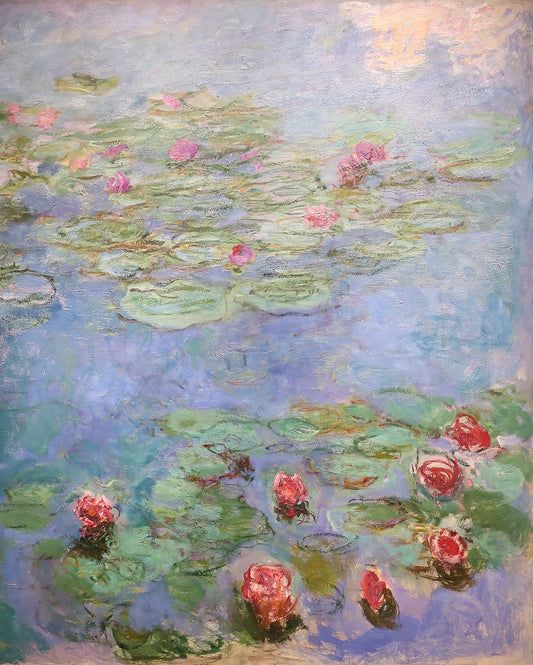 🌺 Näckrosor – Röda blommor i full blom, Claude Monet