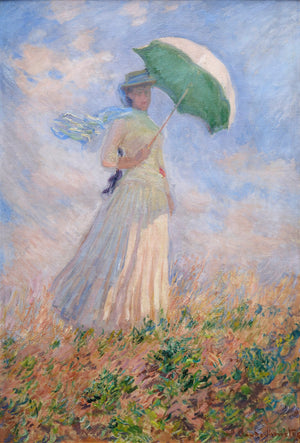 Kvinna med parasoll vänd mot höger - Claude Monet