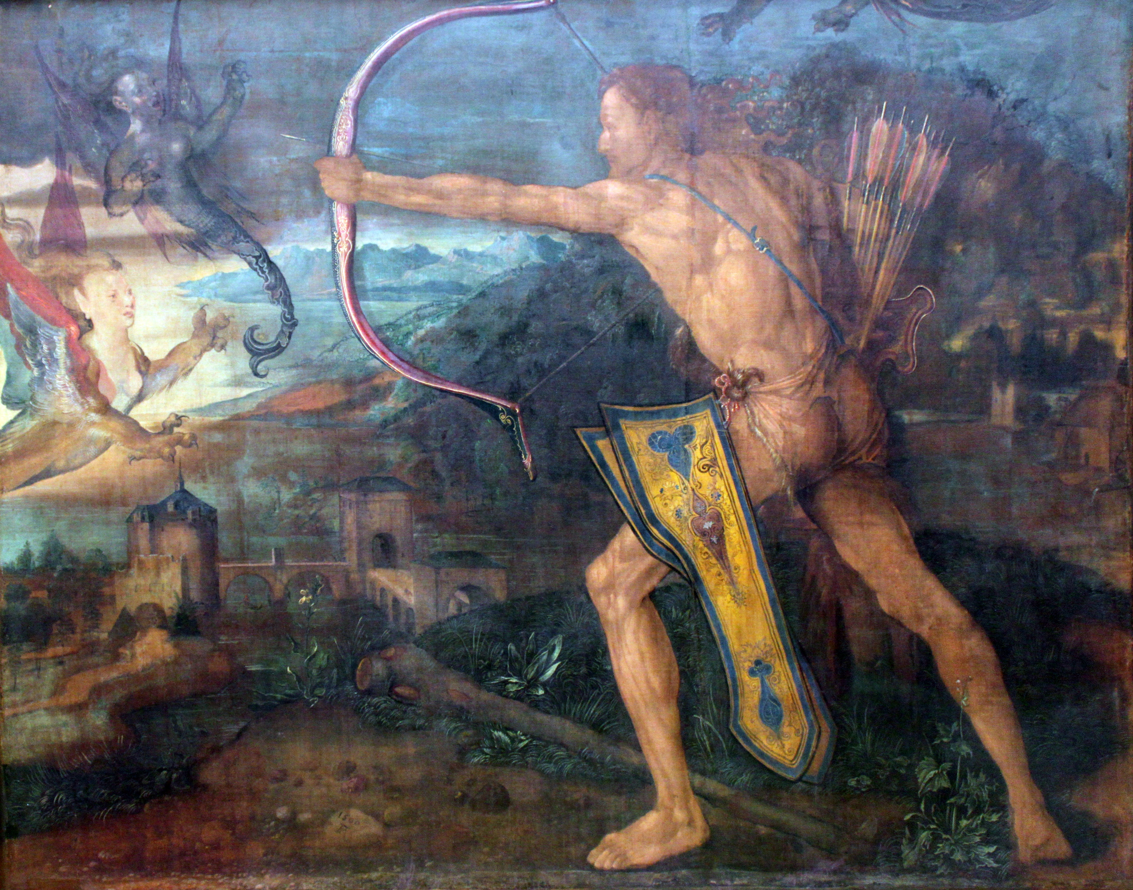 Herkules dödar fåglarna vid Stymphalosjön - Albrecht Dürer