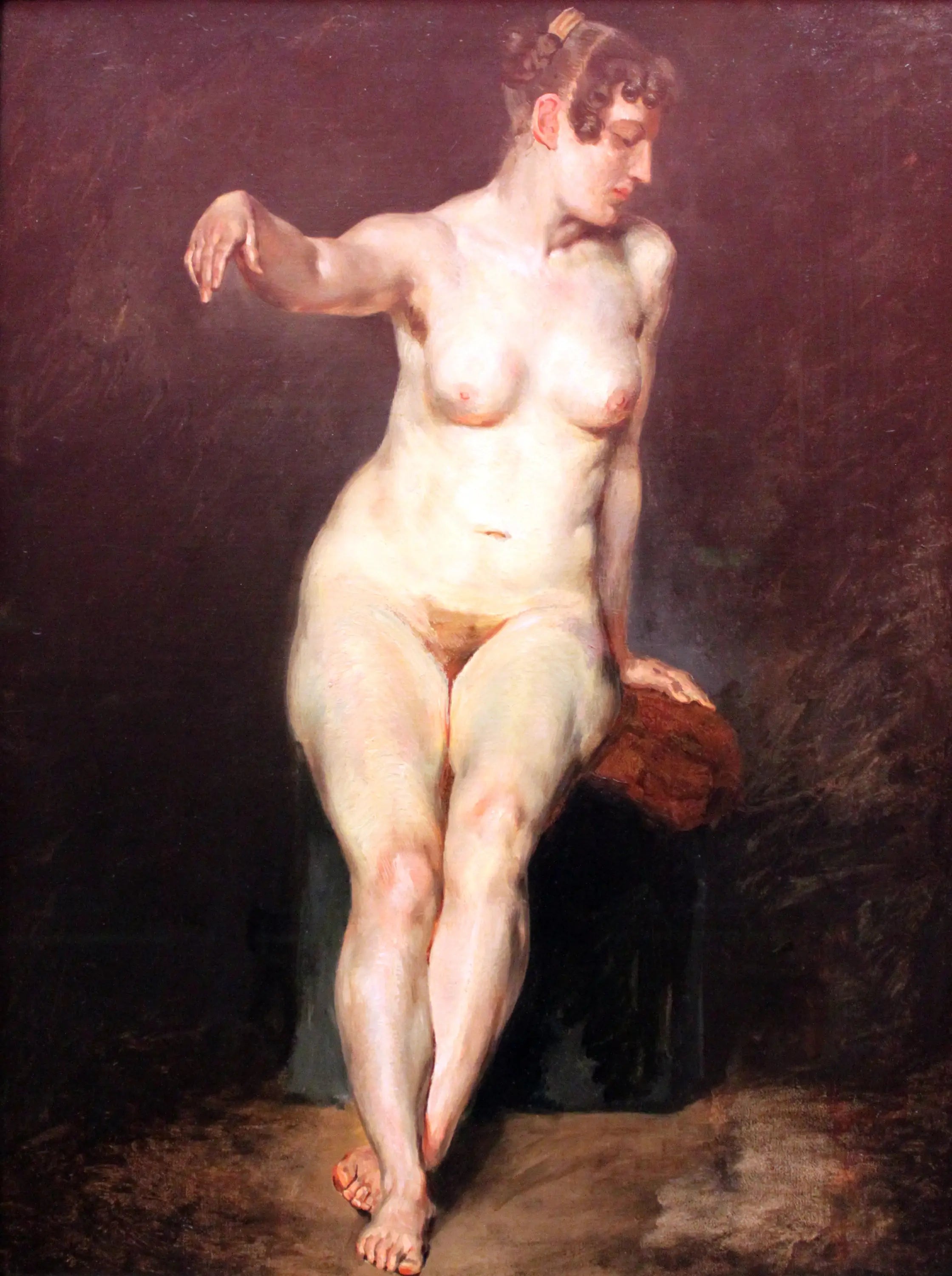 Reproduction du tableau « Nue assise, Mademoiselle Rose - Eugène Delacroix » par Alpha Reproduction en peinture à l’huile