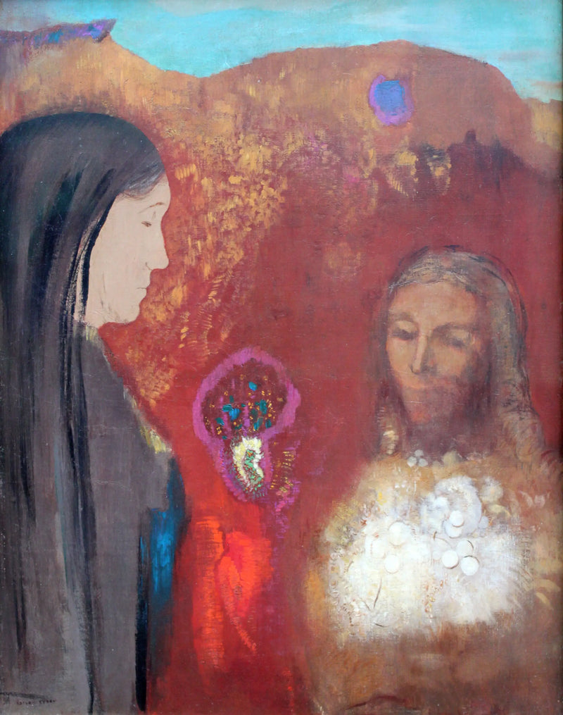 Kristus och den samaritiska kvinnan (Den vita blomsterbuketten) - Odilon Redon