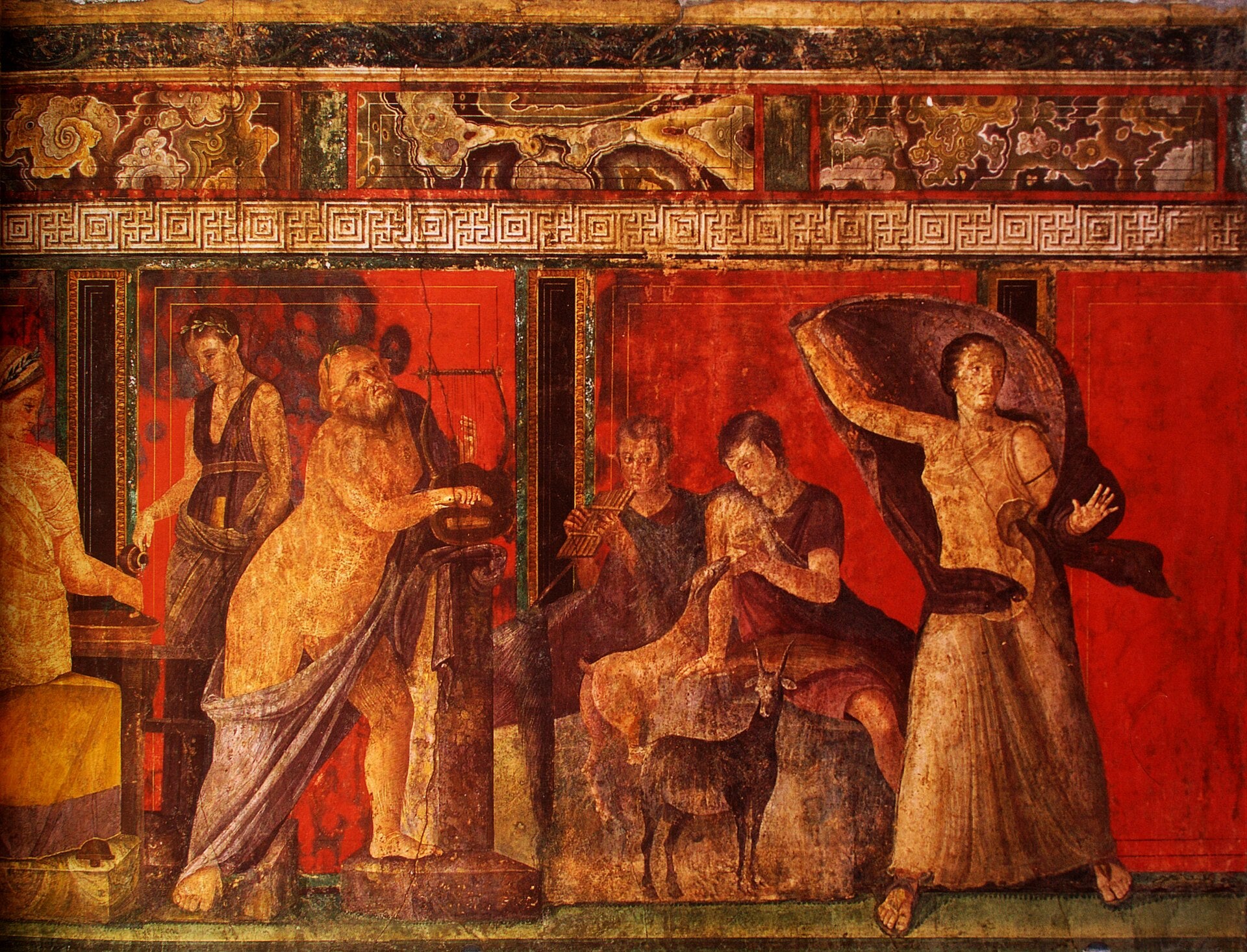 La Villa des Mystères : frise dionysiaque — Artiste romain anonyme, peinture murale
