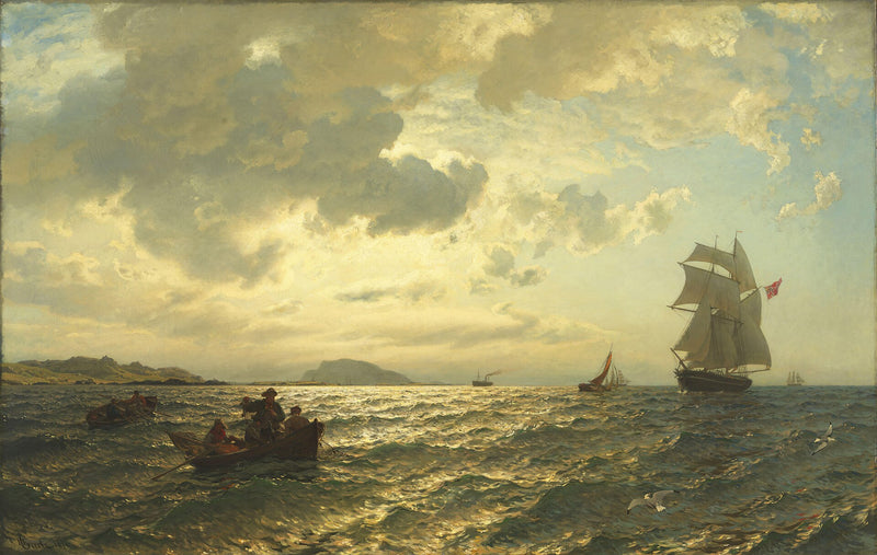 Brise fraîche sur la côte norvégienne - Hans Fredrik Gude