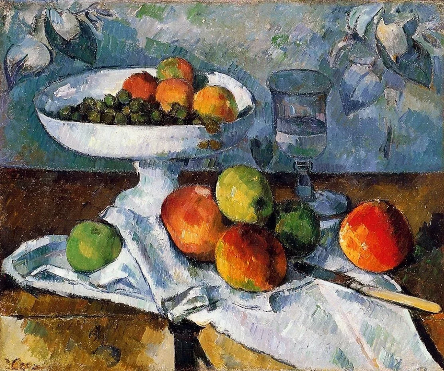 Fruktskål, Glas och Äpplen - Paul Cézanne