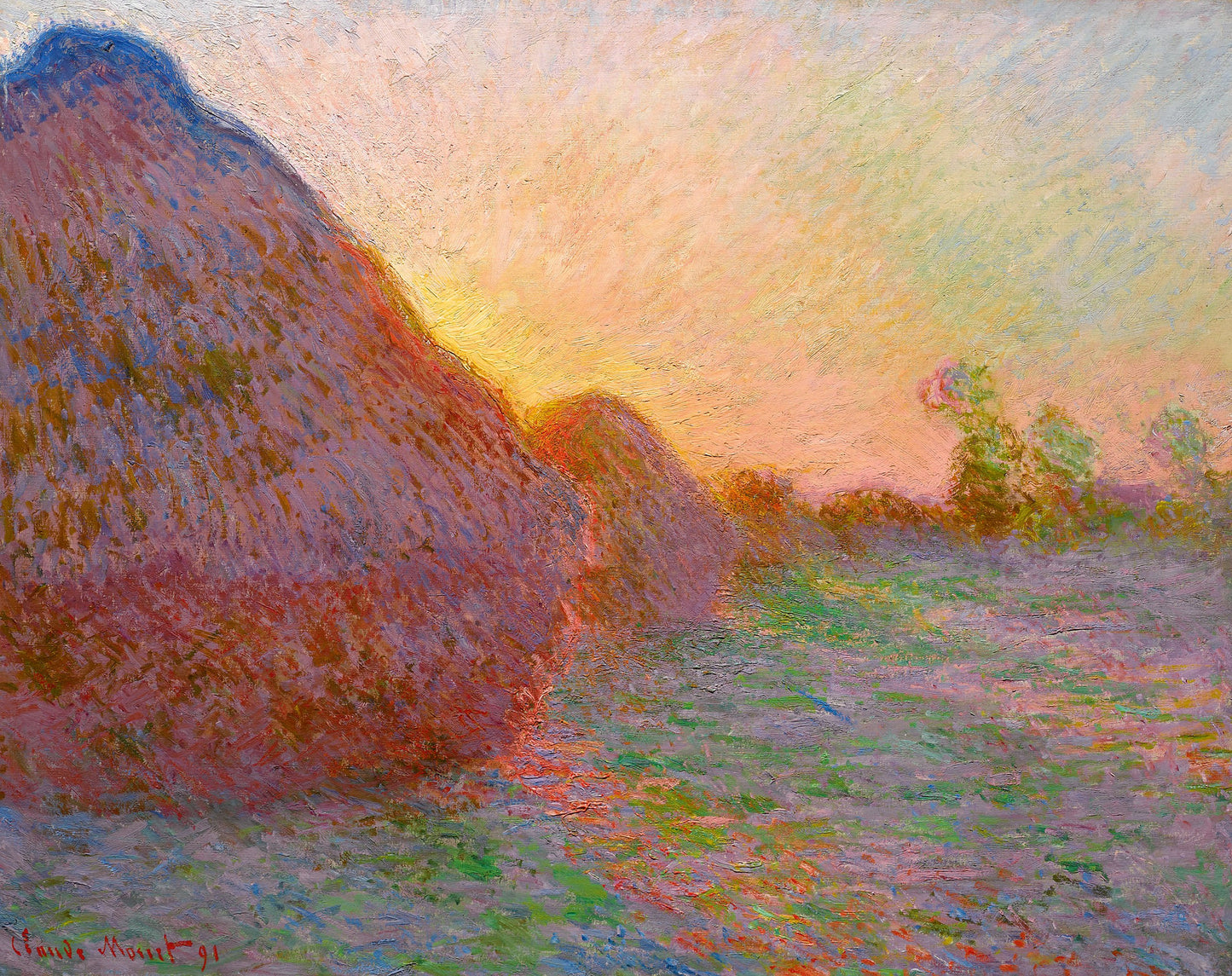 Meules, de sista solstrålarna - Claude Monet