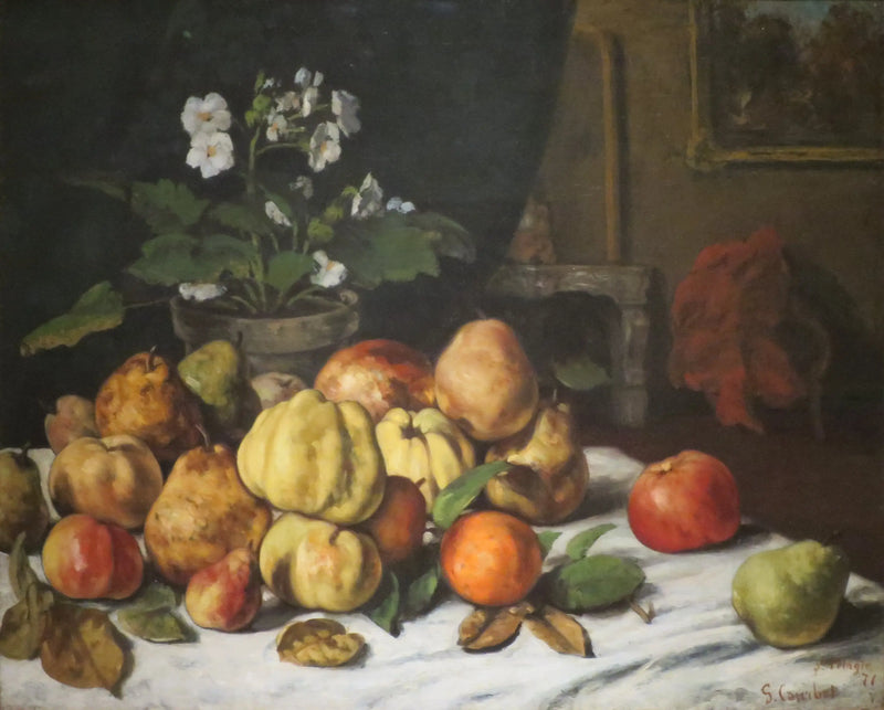 Soffbord täckt av frukt - Gustave Courbet