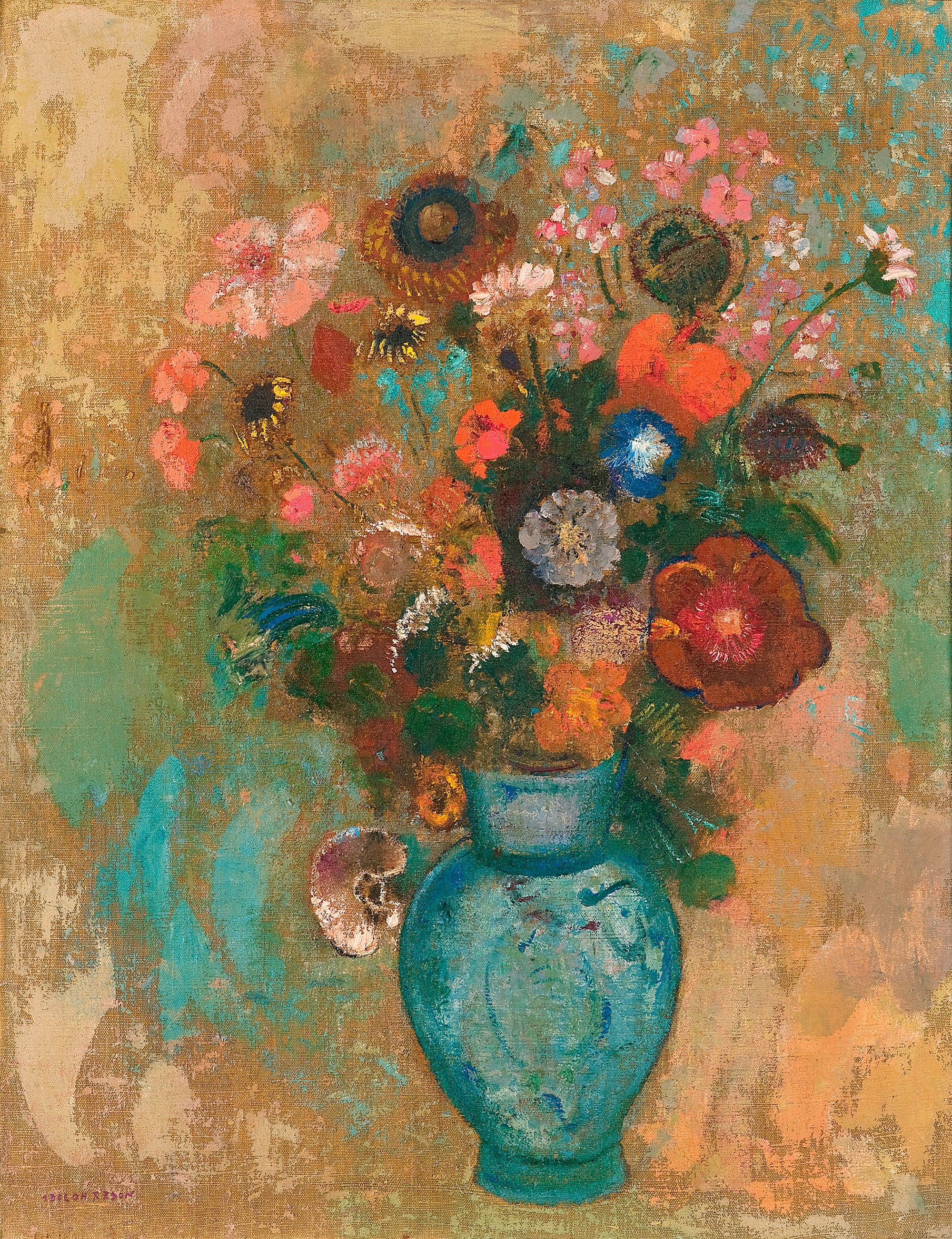 Fleurs dans un Vase bleu - Odilon Redon