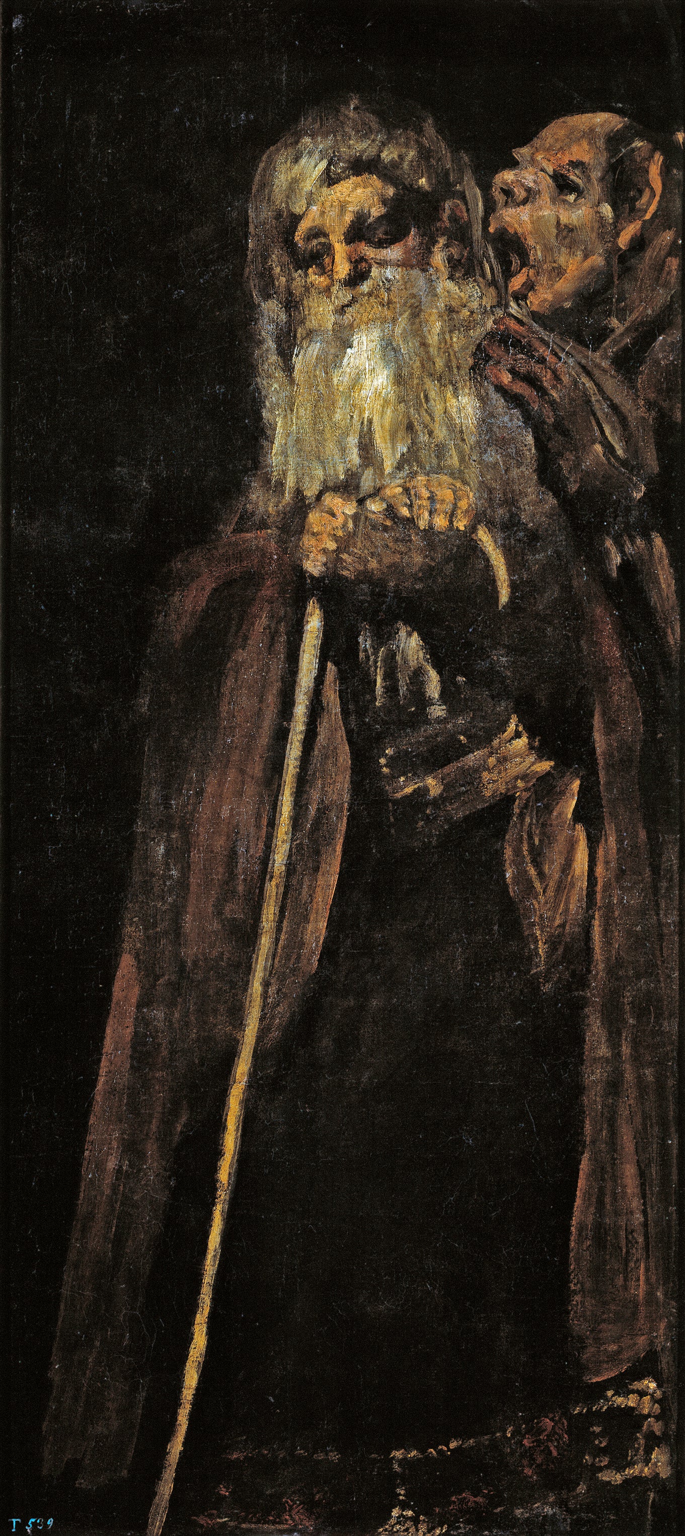 Reproduction du tableau « Deux Vieux - Francisco de Goya » par Alpha Reproduction en peinture à l’huile