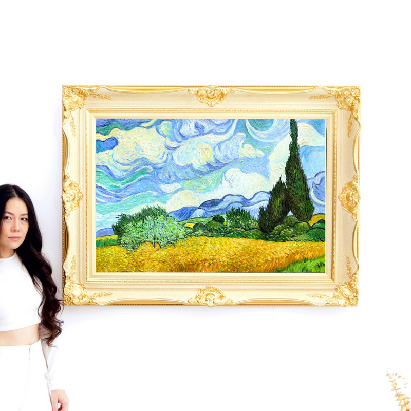 Vetefält med cypress - Vincent van Gogh