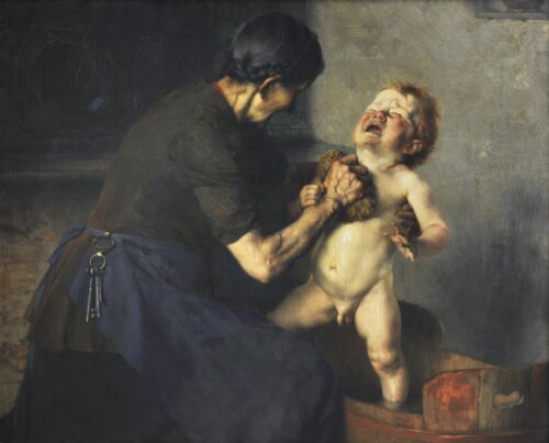 La Douche froide, Georgios Iakovidis, 1898, Oil on canvas