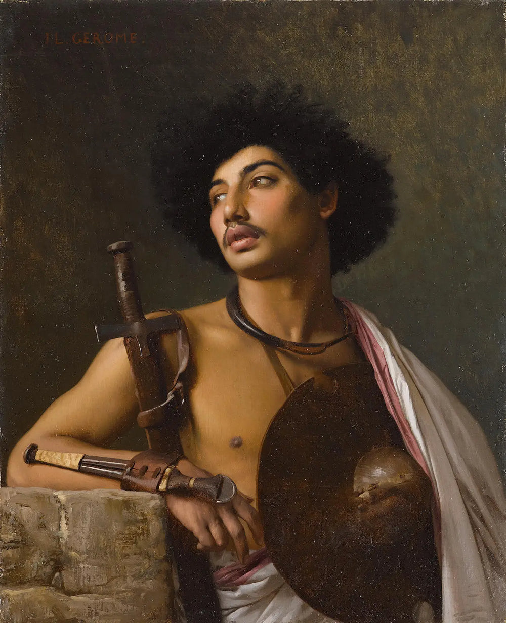 Reproduction du tableau « Un guerrier Bischari - Jean-Léon Gérôme » par Alpha Reproduction en peinture à l’huile