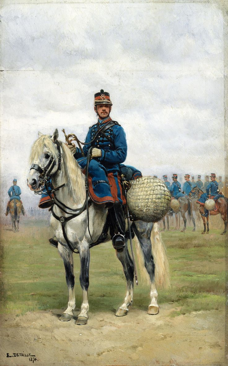 En trumpetare på häst - Édouard Detaille
