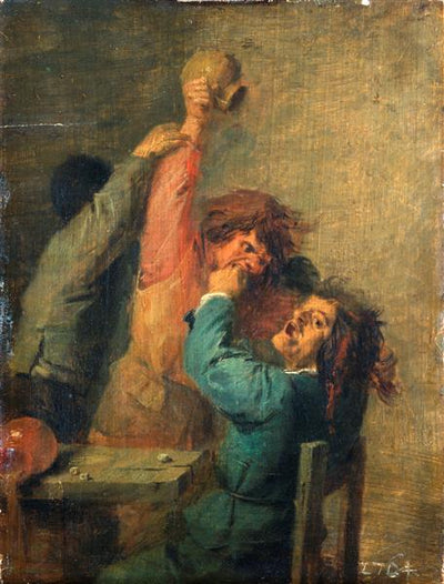Bagarre entre paysans jouant aux dés - Adriaen Brouwer