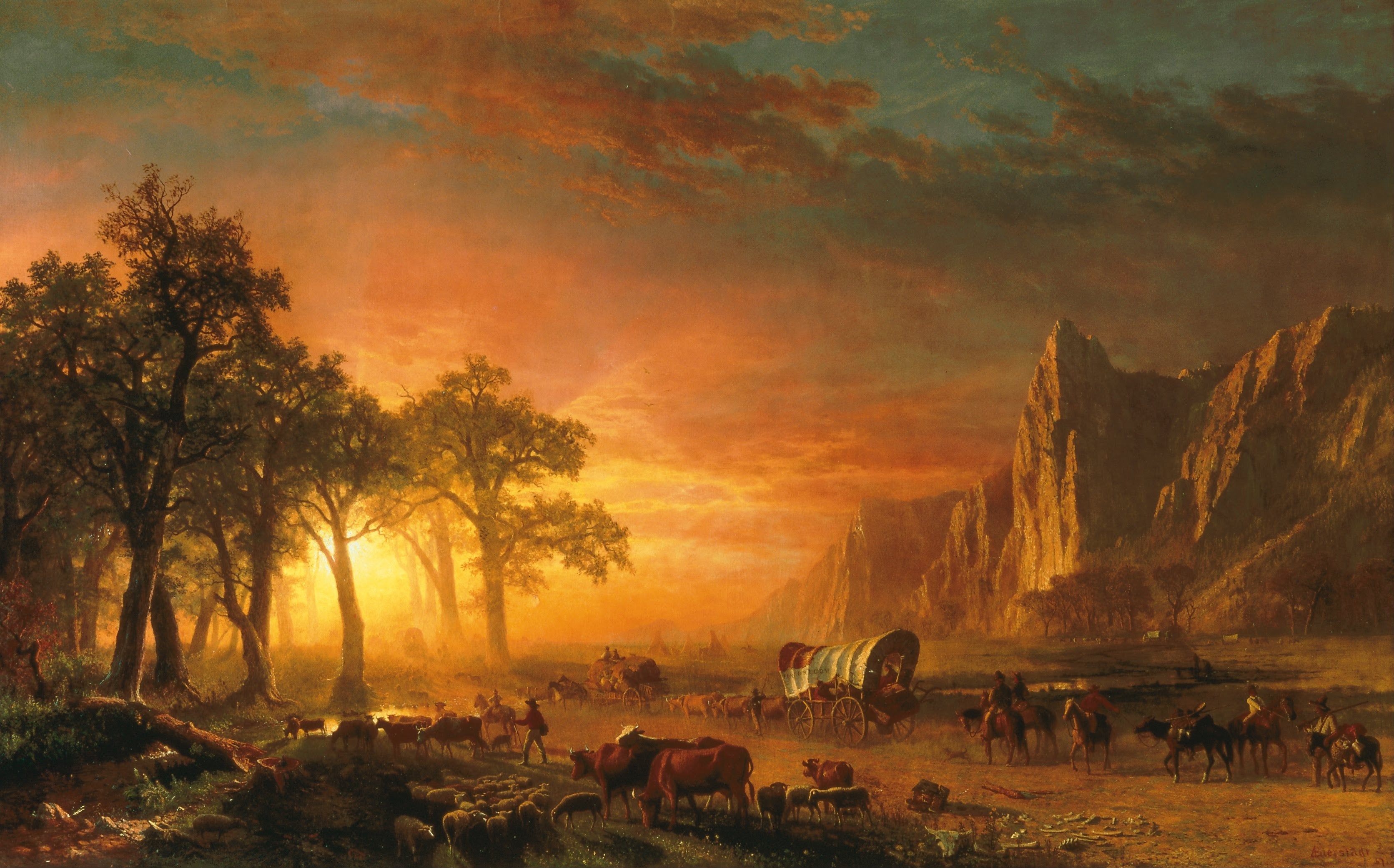 Émigrants traversant les plaines - Albert Bierstadt