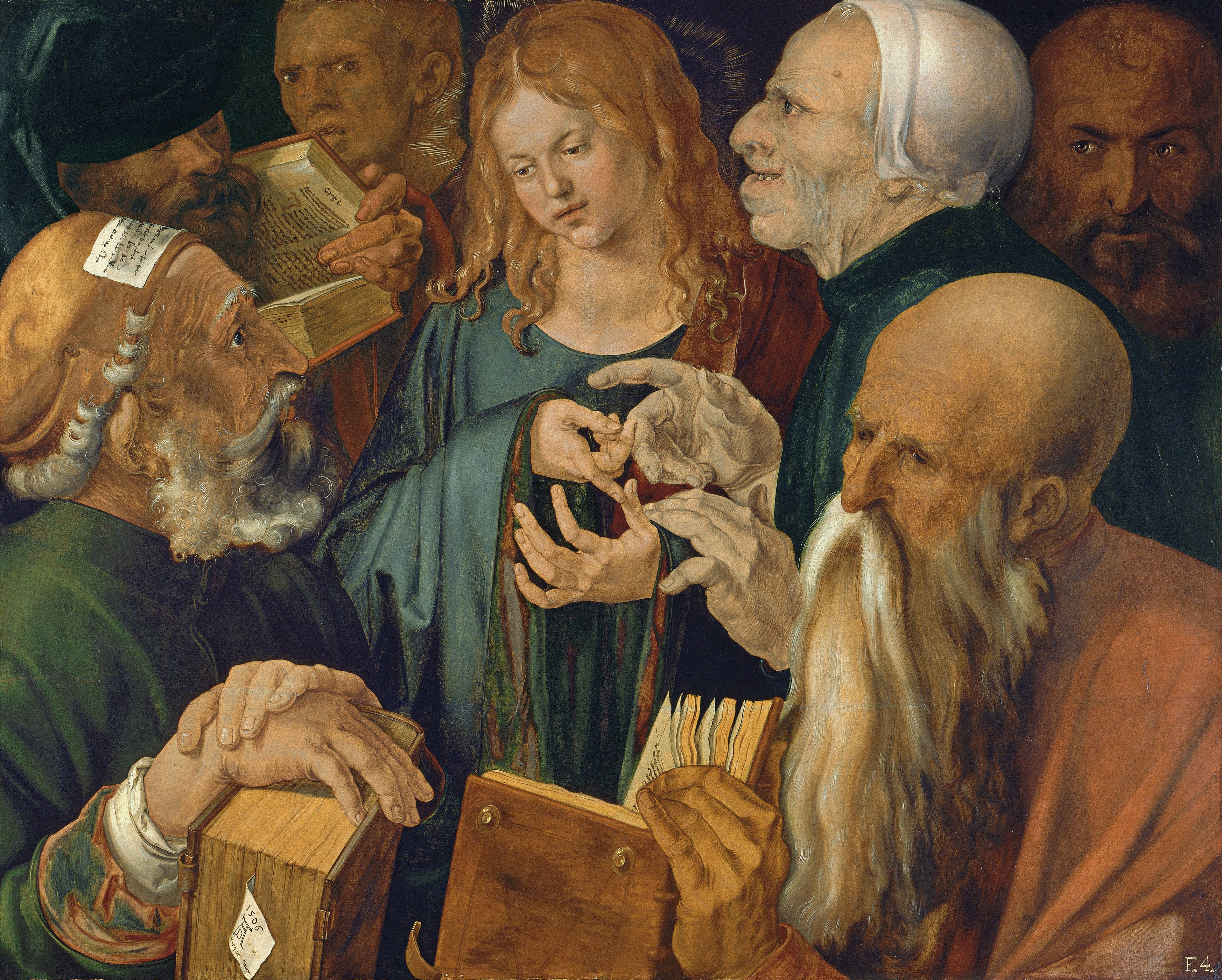 Jesus bland lärarna - Albrecht Dürer
