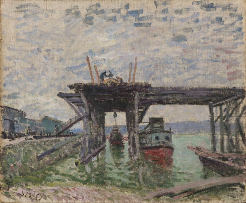 Båtarna i garaget - Alfred Sisley