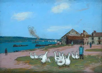 Reproduction du tableau « Saint Mammès - Alfred Sisley » par Alpha Reproduction en peinture à l’huile