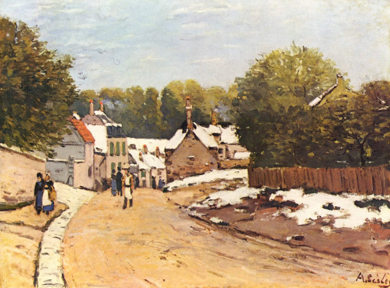 Första snöfall i Louveciennes - Alfred Sisley