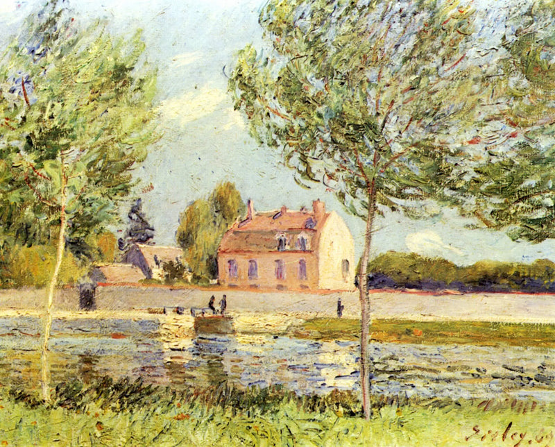 Hus vid Loing - Alfred Sisley