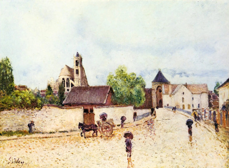 Moret-sur-Loing i regnet - Alfred Sisley
