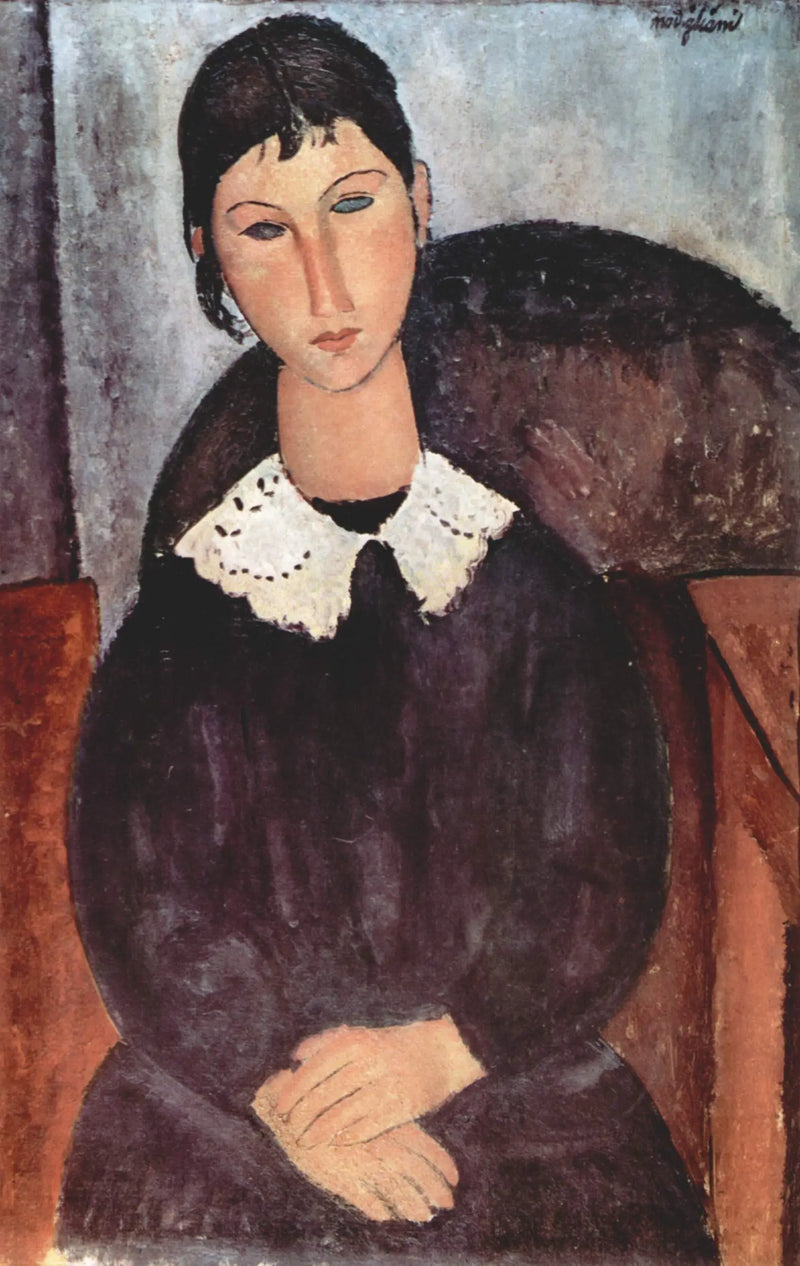 Elvire med vit krage - Amedeo Modigliani