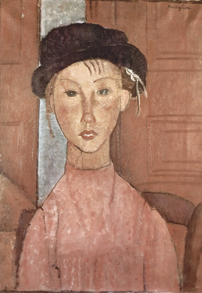 Ung kvinna med hatt - Amedeo Modigliani