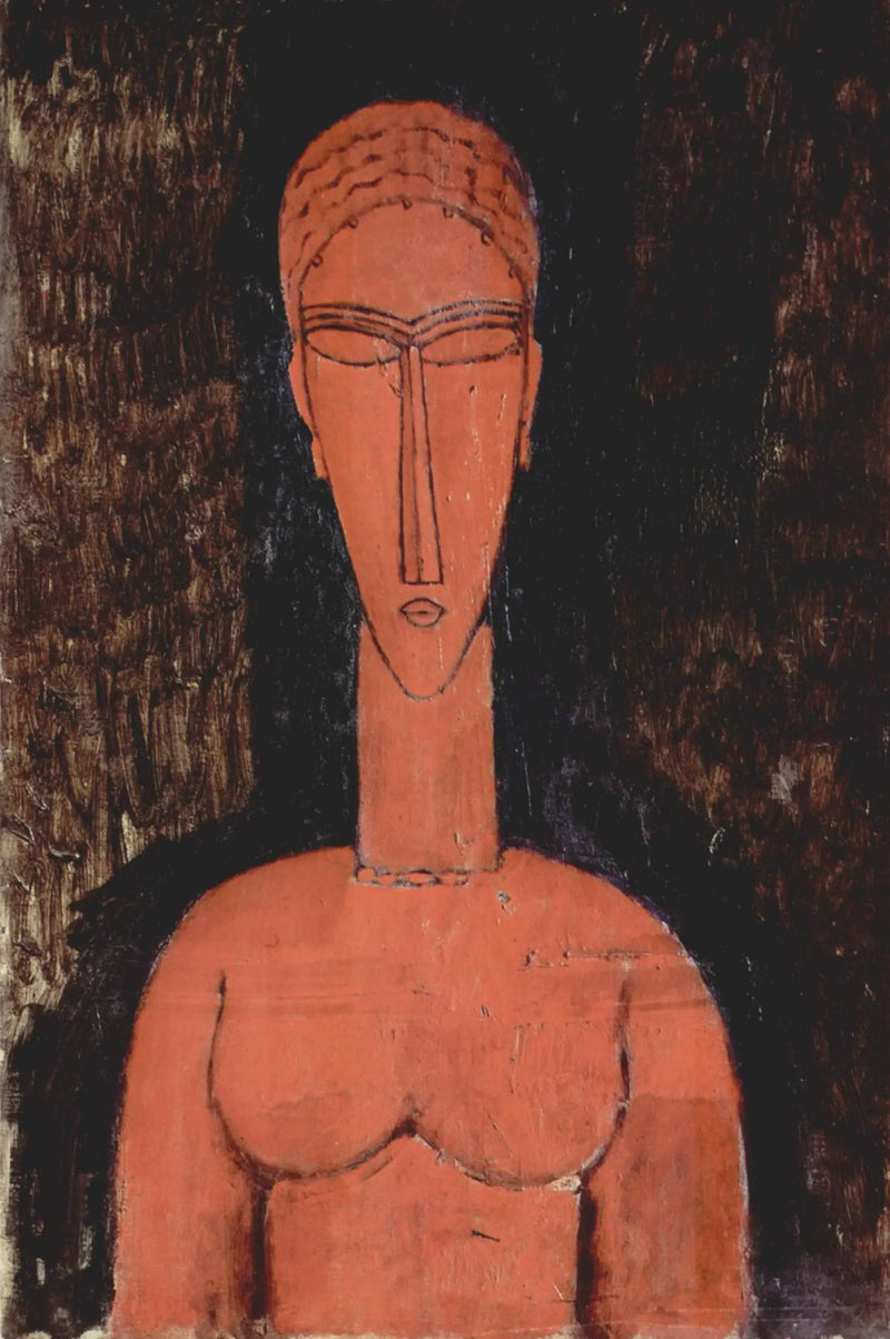 Den stora röda bysten - Amedeo Modigliani