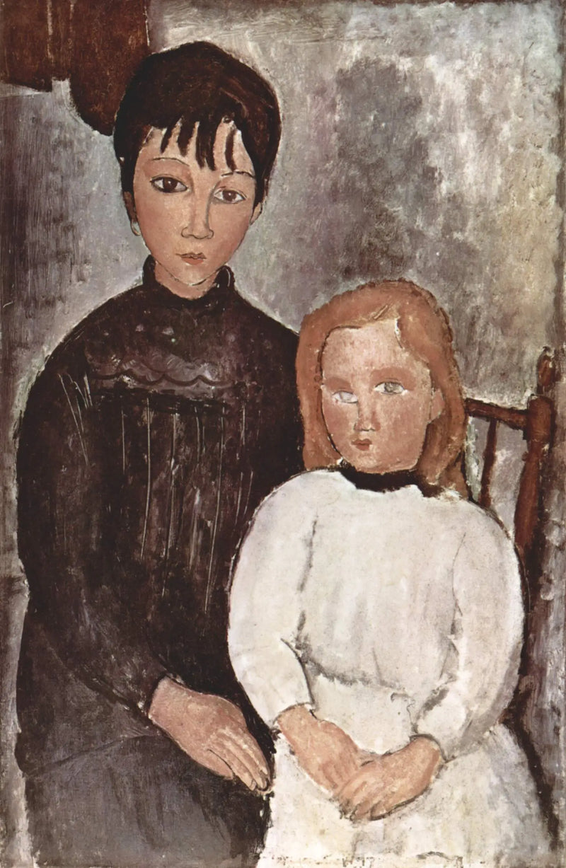 Två Flickor - Amedeo Modigliani