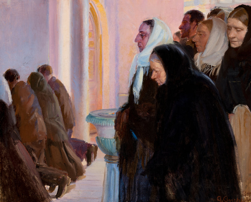 Kommunion i Skagen kyrka. - Anna Ancher