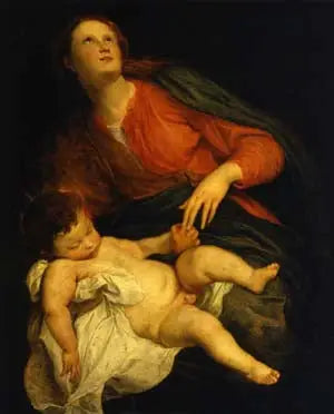 Jungfru med barnet - Antoine van Dyck