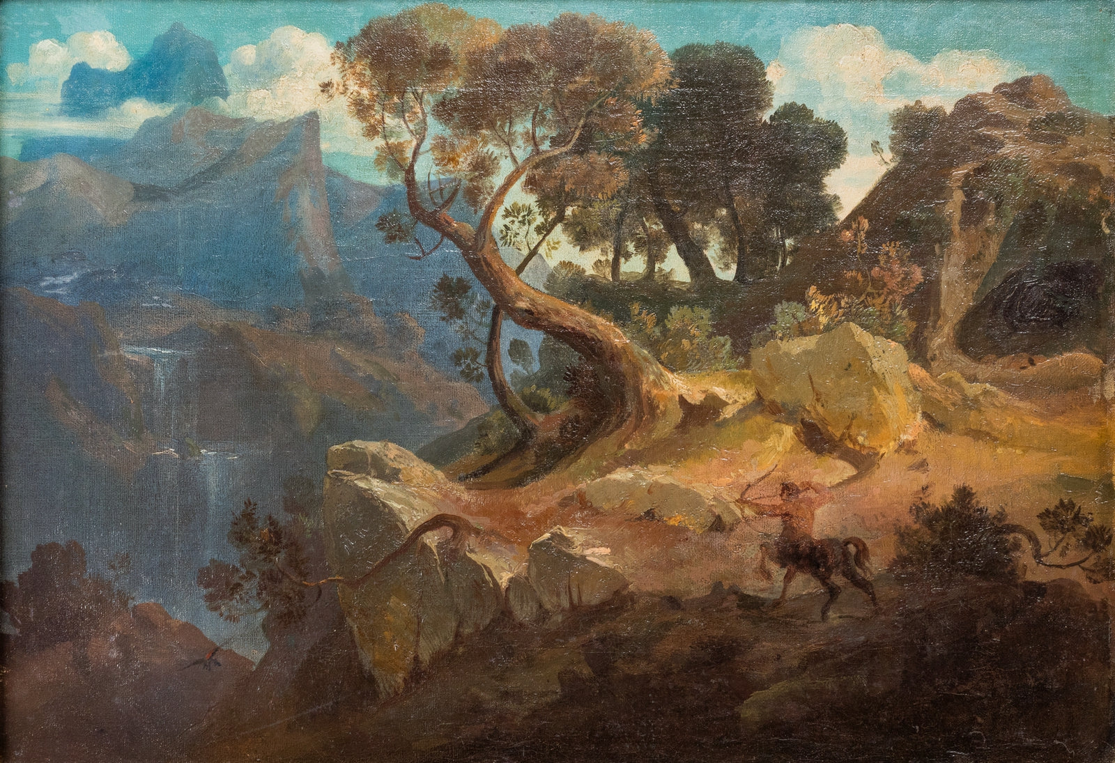 Paysage rocheux avec un centaure en chasse - Arnold Böcklin