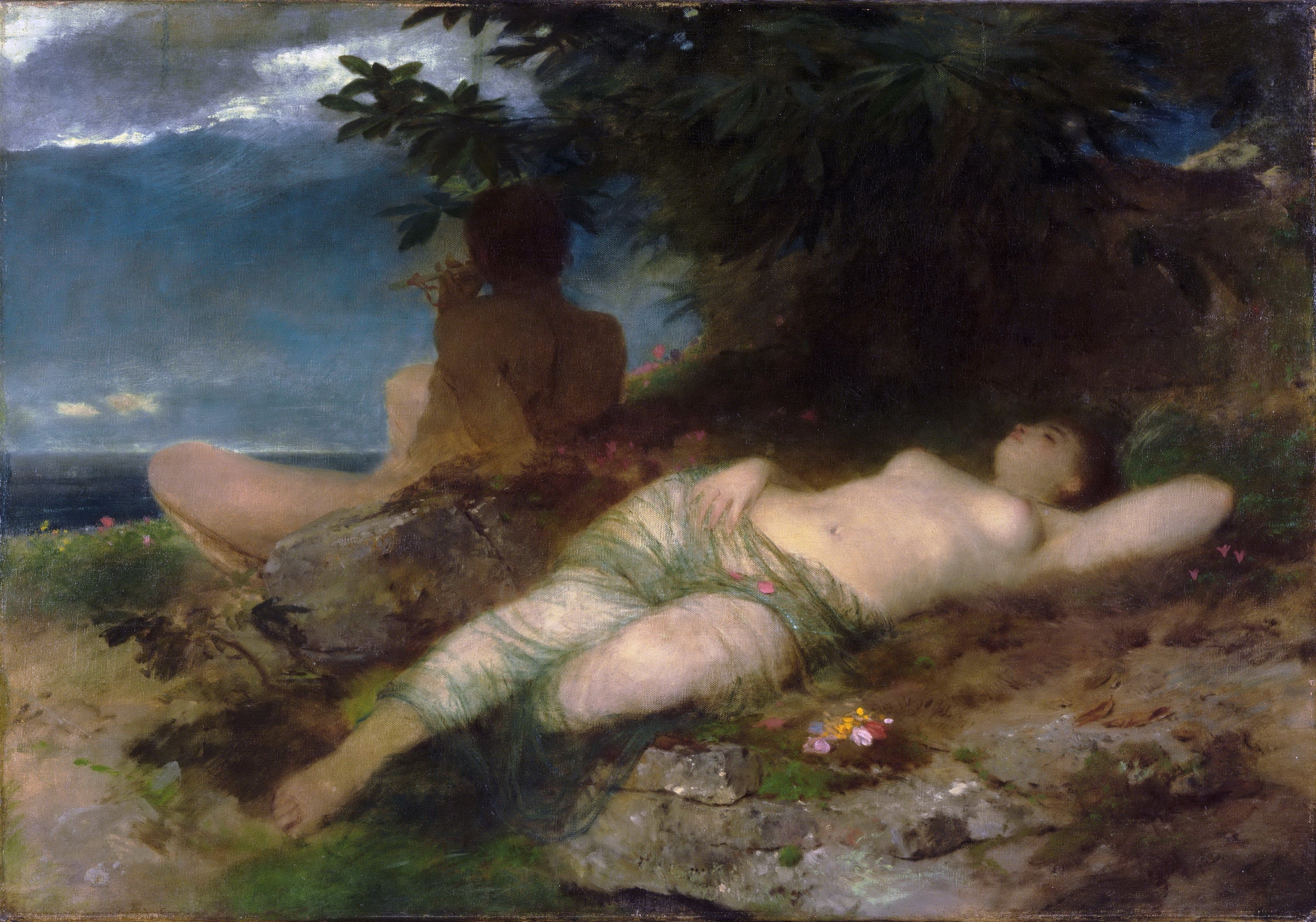 Nymphe et Satyre - Arnold Böcklin