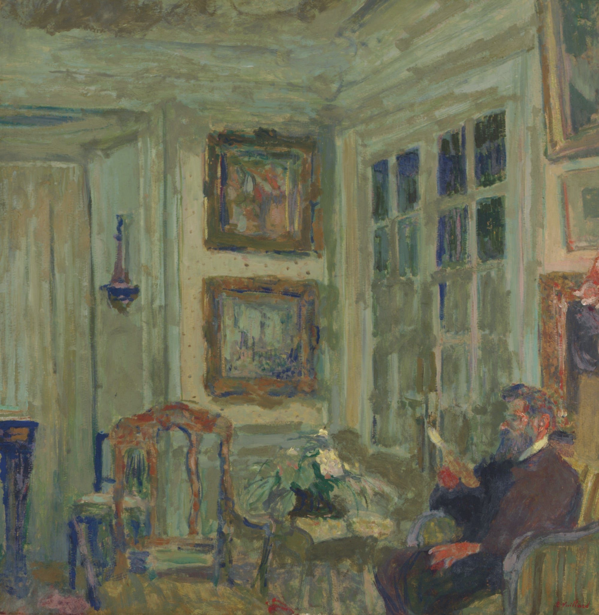 Arthur Fontaine lisant - Édouard Vuillard