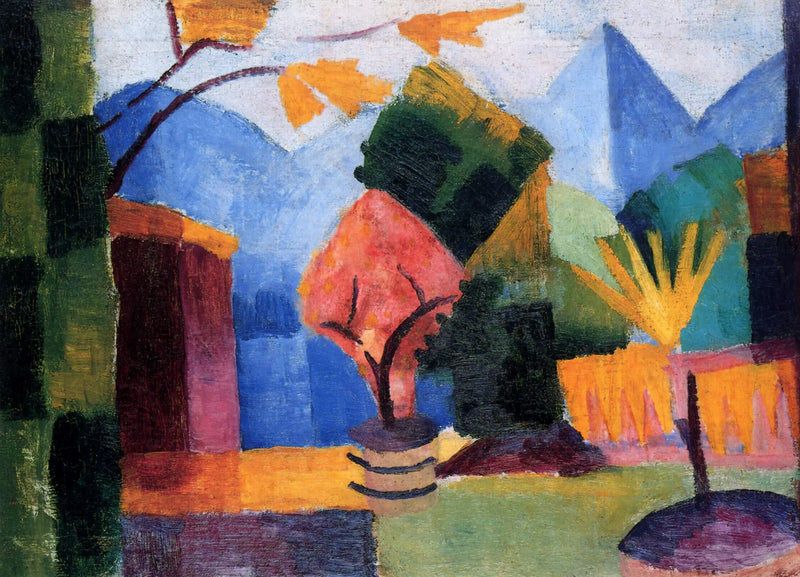 Trädgård vid Thuner-sjön av August Macke - August Macke